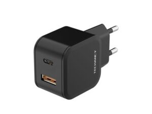 Carregador Usb C Pd 25W Chaeger E Qc3.0 , Tomada De Carregamento Rapido Com 2 Portas (Pd E Qc), Adaptador De Alimentacao Usb Tipo C De 25 W, Compativel Com Iphone 14/13/11/Xs/Xr/X/8/Se, Samsung S22/S21/S21,Huawei, Xiaomi Preto