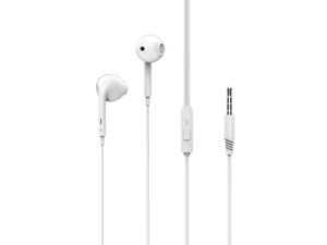 Auriculares In Ear Com Cabo E Microfone, Auricular Com Jack, Capacetes Musica Com Graves Potentes, Para Iphone, Ipad, Samsung, Xiaomi, Huawei, Gaming Branco