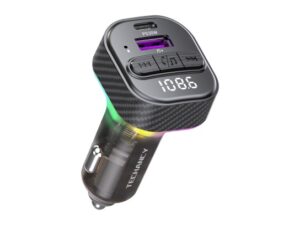 Leitor de MP3 para Automóvel, Carregamento Rápido PD 30W, Bluetooth 5.1, Suporte para U Disk/FM, Luz LED Colorida, Duas Portas USB
