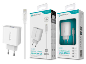 Carregador com Cabo Lightning Branco 2.4A 1 USB NOVOTECK C-002L