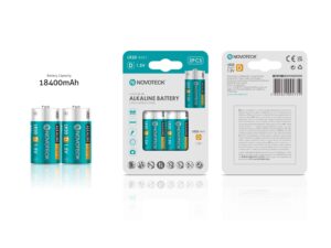 Pilhas Alcalinas D LR20 NOVOTECK 1.5V – 18400mAh – Pack com 2 Unidades BL-06