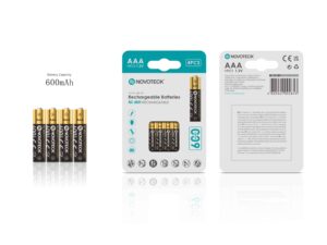 Pilhas Recarregáveis AAA HR03 Ni-MH NOVOTECK 600mAh – Pack com 4 Unidades BL-13