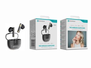 Auriculares Bluetooth TWS Negro BT-012 – Design Transparente, Estojo Compacto