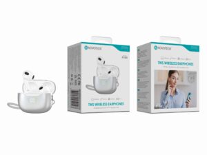 Auriculares Bluetooth TWS Novoteck BT-020 – Ecrã LED e Estojo de Carregamento