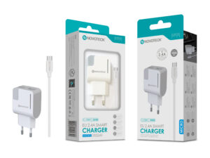 Carregador com Cabo Micro Branco 2.4A 2 USB Full Compatible  C-008V
