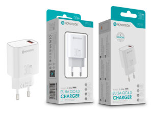 Carregador Rápido NOVOTECK C-016 QC4.0 30W - Carregamento Eficiente de 5A, Compacto e Seguro Branco