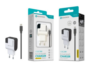 Carregador com Cabo Lightning Negro 2.4A 2 USB Full Compatible  C-008L