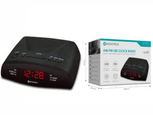 Rádio Relógio AM/FM NOVOTECK CK-007 com Display LED e Alarme Duplo – Despertar Personalizado com Soneca