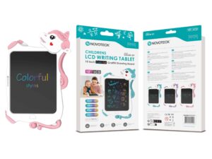 Tablet de Escrita LCD Infantil 10'' Polegadas - Ecrã Colorido, Design de Unicórnio Rosa DRAW-09