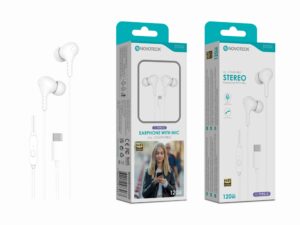 Auriculares Estéreo com Microfone Branco E-038 – Conexão USB-C, Áudio Hi-Fi