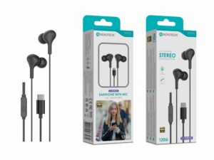 Auriculares Estéreo com Microfone Novoteck E-038 – Conexão USB-C, Áudio Hi-Fi