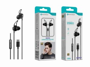 Auriculares Estéreo com Microfone Novoteck E-040 – Conexão USB-C, Áudio Hi-Fi