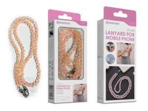 Cordão Pedra Pêssego para Telemóvel NOVOTECK GS-008 Amarela