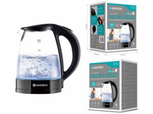 Chaleira Elétrica de Vidro Novoteck HA-003 – 2.0L, 1500W, Proteção contra Fervura a Seco