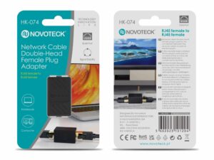 Adaptador de Rede Duplo RJ45 Feminino para Feminino HK-074 - Extensão Estável de Cabos de Rede