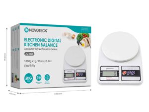 Balança Digital de Cozinha Novoteck JC-004 – Alta Precisão, Capacidade de 5 kg, Função Tara e Design Moderno