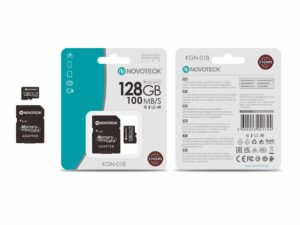 Cartão de Memória Novoteck 128GB microSDHC com Adaptador – KGN-018, 100MB/s, Classe 10, A1