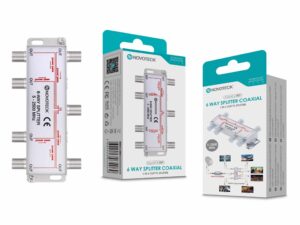 Divisor Coaxial de 6 Vias NOVOTECK L-009 - 5-2500 MHz, Power Pass, Construção Metálica Durável