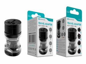 Adaptador de Viagem Universal Novoteck PJ-014 Negro Compatível com EU/UK/US/AU