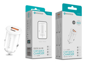 Carregador Rápido para Carro NOVOTECK Q-007 PD 27W - Portas USB-C e USB-A, Carregamento Duplo e Seguro