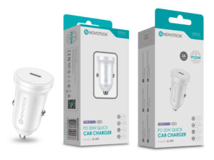 Carregador Rápido para Carro NOVOTECK Q-009 PD 35W - USB-C, 3A, Design Compacto e Seguro