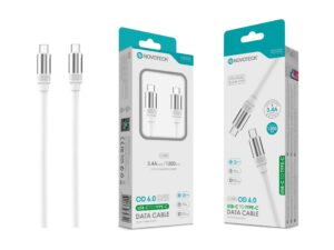 Cabo USB-C para USB-C Branco 3.4A , OD 6.0 Super Grosso, 1.2m S-080