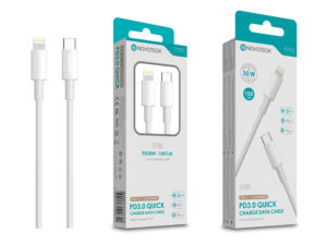 Cabo USB-C para Lightning NOVOTECK S-100 - Carregamento Rápido PD 3.0, Dados, 30W, 100cm