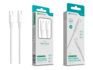 Cabo USB-C para USB-C NOVOTECK S-103 - Carregamento Rápido PD 3.0, 66W, Sincronização de Dados, 100cm