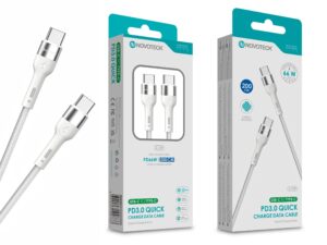 Cabo de Dados Trançado Nylon 3.1A Carregamento Rápido - Branco , USB-C to Type-C , 2.0M
