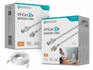 Cabo de Rede Novoteck UTP Cat.5e SE-005 – 15m, RJ45,Alta Velocidade 1000 Mbps, 250MHz