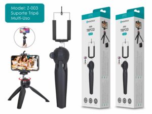 Mini Tripé Multi-Uso Novoteck Z-003 - Versátil e Portátil para Smartphones, Ideal para Fotos e Vídeos