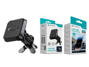 Suporte Z-058 para Ventilação de Carro - Magnético, Rotação Completa, Fibra de Carbono