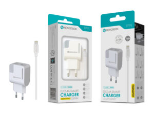 Carregador com Cabo Lightning Branco 2.4A 2 USB Full Compatible  C-008L