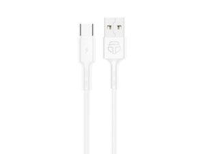 Cabo de Dados USB-C Branco 1M/2.4A, Carregamento Rapido, Material de PVC