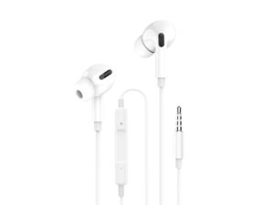 Techancy TD8036 Auricular Branco, Fones de ouvido Intra-Auriculares com Fio 3.5mm, Microfone Integra