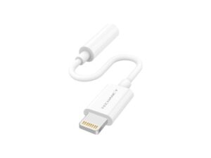 Adaptador Lightning para Auscultadores iPhone 7/8/11–15 Áudio HD + Microfone