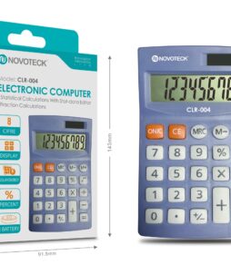 Calculadora Eletrônica Compacta NOVOTECK CLR-004 com Display de 8 Dígitos