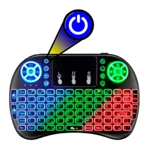 mini teclado sem fio backlit keyboard rgb