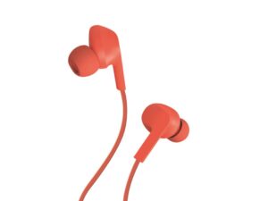 Techancy TD8022 Auricular Laranja, Fones de ouvido Intra-Auriculares com Fio 3.5mm, Microfone Integr