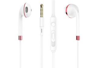 Techancy Fone de ouvido com fio TD8023, plugue 3,5 mm, controle no fio, microfone HD, cabo 1,2m