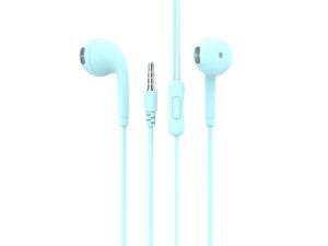 Auscultadores Macaron 3.5Mm Wire Control 1.2M Azul
