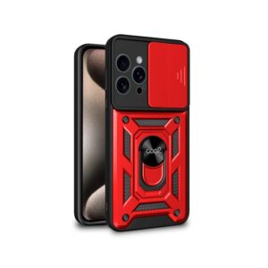 COOL IPHONE 15 PRO MAX HARD RING RED CASE RING SUPPORT/MAGNET/EXTRA REINFORCEMENT 8434847069418