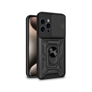 COOL IPHONE 15 PRO MAX HARD RING BLACK CASE RING SUPPORT/MAGNET/EXTRA REINFORCEMENT 8434847069401