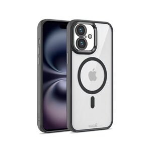 COOL IPHONE 16 MAGNETIC CASE BLACK TRANSPARENT/BLACK EDGE/COMPATIBLE WITH MAGNETIC 8434847075419