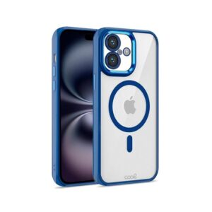 COOL IPHONE 16 MAGNETIC CASE TRANSPARENT BLUE/BLUE EDGE/COMPATIBLE WITH MAGNETIC 8434847075426