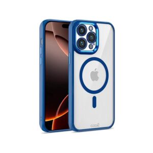 COOL IPHONE 16 PRO MAX MAG CASE TRANSPARENT BLUE/BLUE EDGE/MAGNETIC COMPAT 8434847075563
