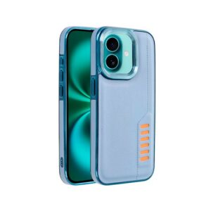 Cool iPhone 16 Plus Milano Blue Faux Leather Case/Raised Edges/Wireless Charging 8434847076003