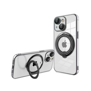 COOL IPHONE 15 PLUS MAGNETIC RING CASE BLACK TRANSPARENT/COMPATIBLE WITH MAGNETIC CHARGER 8434847069951