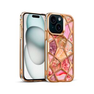COOL IPHONE 15 MARBLE CASE RAISED EDGES/MARBLE FINISH 8434847075785