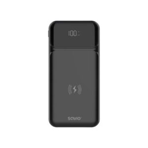 POWERBANK SAVIO BA-09 10000MAH QI CHARGING BLACK